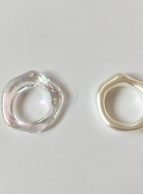 气质简约树脂戒指指环欧美时尚百搭学生女个性白彩色轻简清新潮05