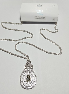 气质简约镶钻项链毛衣链欧美时尚百搭学生女个性银色项饰长款潮L9