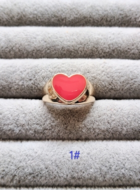 气质简约滴釉戒指指环欧美时尚百搭学生女个性质感金属爱心潮人15