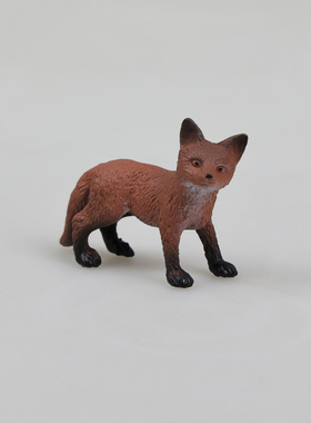 实心仿真狐狸模型  PVC家居装饰小红狐北极狐摆件 宝宝早教玩具
