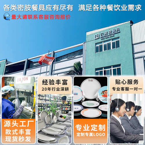 密胺酒店自助餐盘商用专用餐饮饭店火锅配菜盘子餐具盖饭菜碟白圆 - 图2
