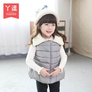 丫逗女童棉马甲秋冬季新款韩版中小童2-7岁背心女宝宝坎肩外套