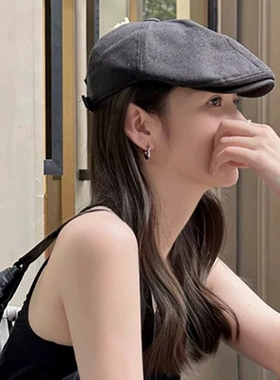 美拉德亚麻前进帽日系复古显脸小