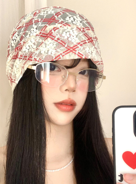 薄款碎花蕾丝头巾帽子女夏季透气