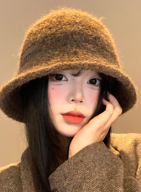 美拉德复古针织渔夫帽显脸小百搭