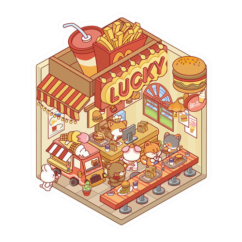 小号卡通3d立体造景贴纸合集微缩场景拼贴diy解压手帐玩具贴画 - 图3