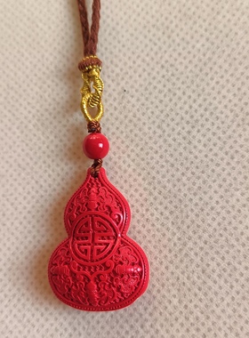 原创设计天然朱砂葫芦毛衣链中国风新年战袍