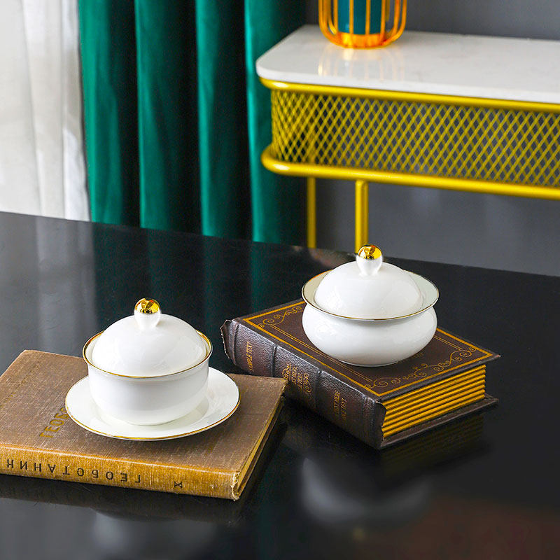 陶瓷炖盅 带盖陶瓷隔水炖盅专用碗专用小炖盅汤盅商用炖罐燕窝碗