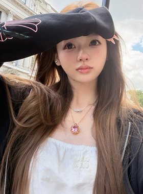 ECHOZOE“天使の翼” 懒懒同款高ban镀925银蝴蝶满钻锁骨链女项链