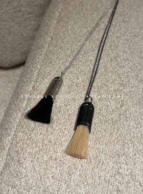 ECHOZOE“搭配秘诀”高版韩国ins马鬃毛刷项链气质流苏毛衣链长款