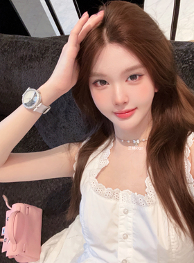ECHOZOE新款芭蕾风x家白色蝴蝶结choker精致显气质锁骨项链女