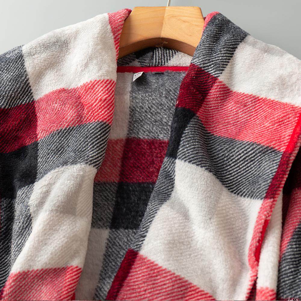 秋冬款外贸新款 保暖休闲睡袍睡衣 翻领系带睡袍长袖开衫外套,淘宝优惠券,粉丝福利购,淘宝优惠卷