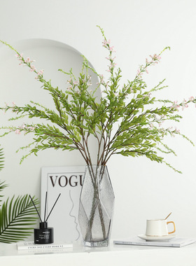 厂家 多叉洋苏草仿真绿植塑料花客厅植物摆件插花花艺装饰配件