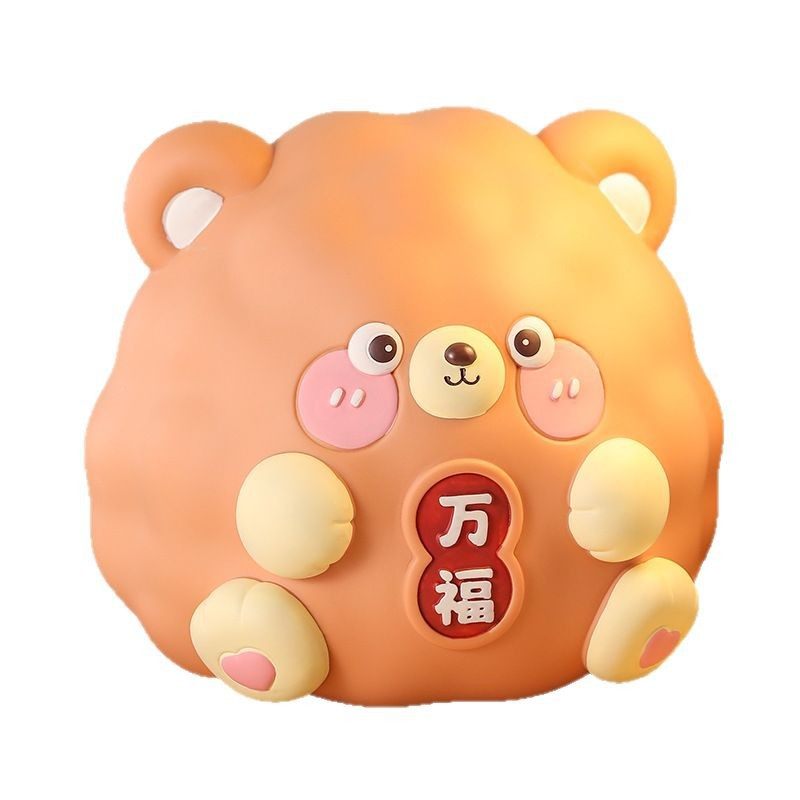 蛇年新款团团熊搪胶存钱罐儿童可进可出大容量储蓄罐桌面创意摆件,淘宝优惠券,粉丝福利购,淘宝优惠卷