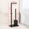 Stainless steel punch-free paper towel holder cross-border two-in-one standing paper roll holder cleaning brush floor-standing toilet brush
