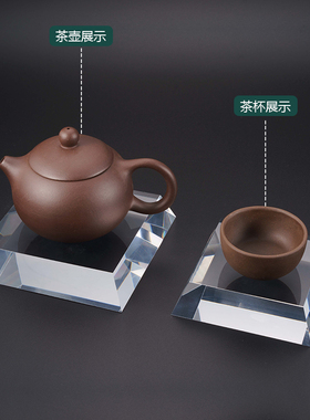 亚克力展示台透明方块水晶底座化妆品陈列架香水摆台手办增高展托