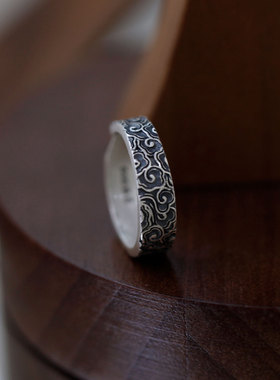 重工做旧新中式古风戒指男女款