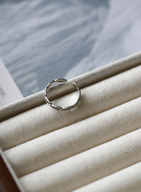 女纯银复古文艺戒指开口可调节