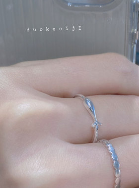 小众可爱银指环百搭气质小鱼戒指