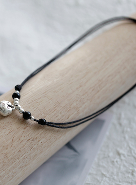 女足银国风新中式项链平安锁