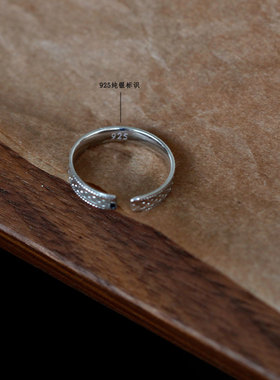 碎冰冰鱼鳞戒指925纯银不掉色