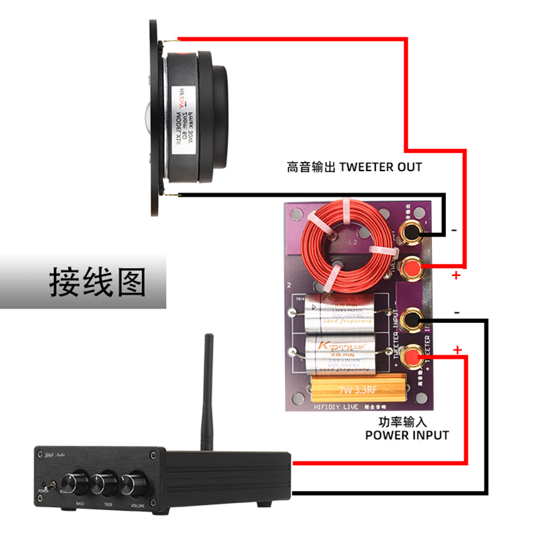 精全牌一分频 HIFI发烧家用音响音箱  高音分音器超高音分频器T1B - 图0