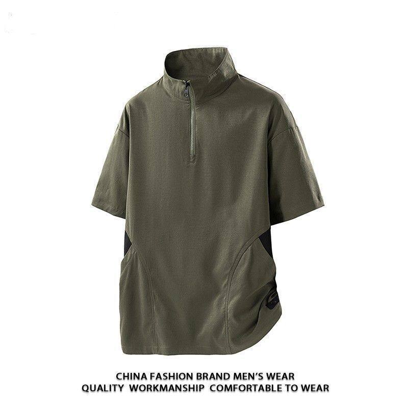 半拉链速干短袖男款夏季薄款透气户外休闲运动T恤立领半袖POLO衫,淘宝优惠券,粉丝福利购,淘宝优惠卷