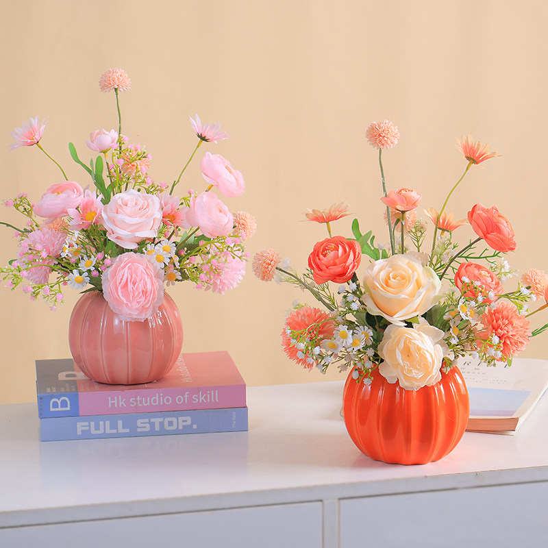 高档假花花卉仿真玫瑰牡丹雏菊插花盆栽客厅餐桌仿生花艺装饰摆件,淘宝优惠券,粉丝福利购,淘宝优惠卷