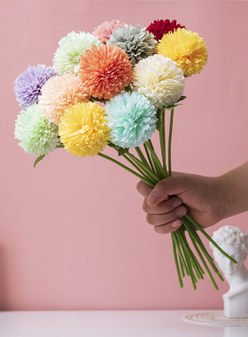 单枝球菊仿真花乒乓菊手工diydiy