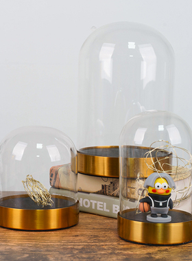 永生花玻璃罩金属卡扣EVA灯串底手办玫瑰积木花应援棒防尘展示盒