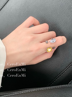 ceroenmi柠檬茶钻镶嵌女镶嵌锆石