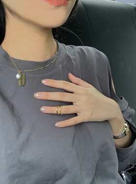 ceroenmi微镶双层可调节戒指环女