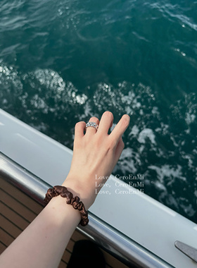 CeroEnMi  宽版双层叠拼爱心镶嵌锆石高级感戒指女