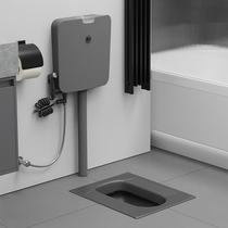 Home Grey Deodorized Squatting Pit Style Urinal ceramic with water trap Inductive Water Tank Suit Toilet Squatting Pan