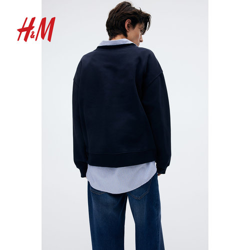 【迪士尼系列】HM女装卫衣复古做旧美式米奇印花打底衫1056840 - 图2