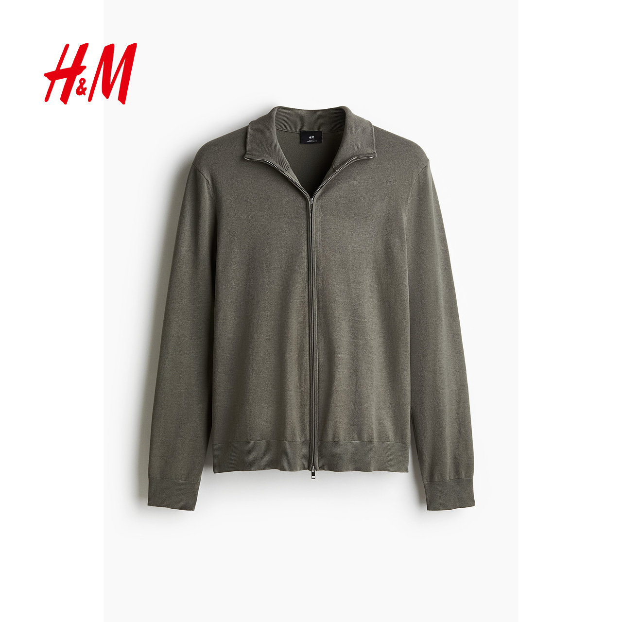 HM男装针织衫冬季休闲气质简约柔软拉链开衫1252853,淘宝优惠券,粉丝福利购,淘宝优惠卷
