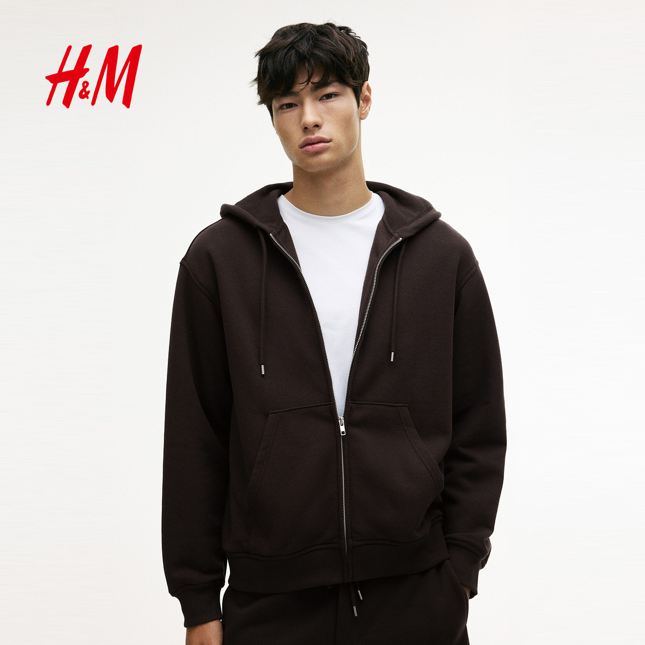 HM男装女装卫衣冬季新款情侣装梅红色拉链连帽外套开衫1308010,淘宝优惠券,粉丝福利购,淘宝优惠卷