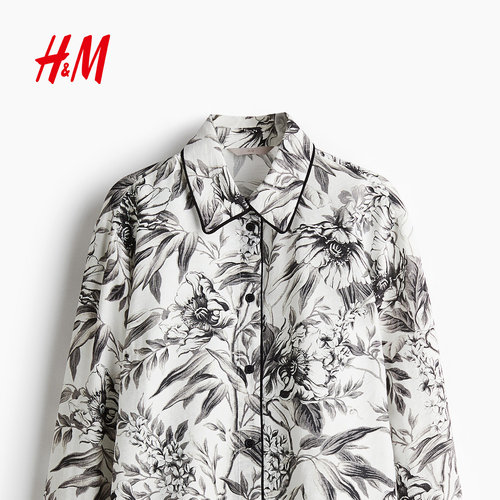 HM2025冬季新款女装滚边细节衬衫1239491 - 图1