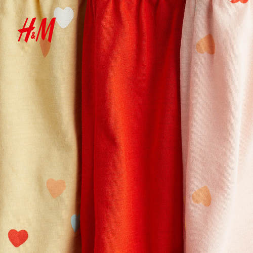 HM裤子2025年冬季新款童装儿童女童3条装棉质短裤1282748 - 图3