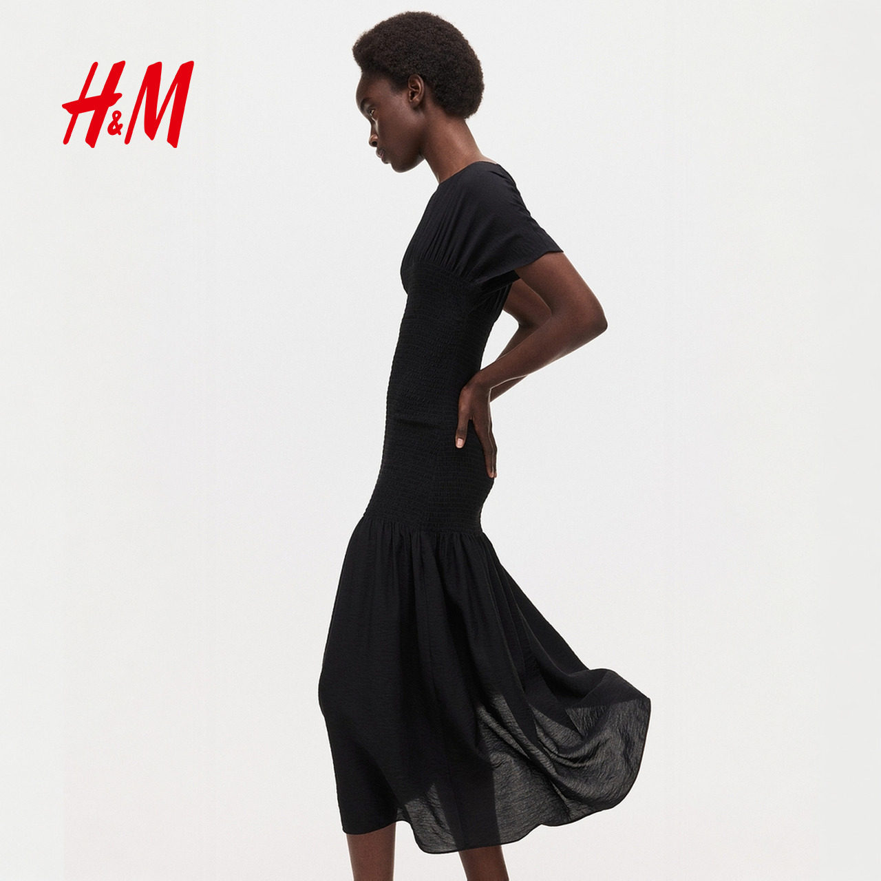 HM2026春季新款女装缩褶连衣裙1322337,淘宝优惠券,粉丝福利购,淘宝优惠卷