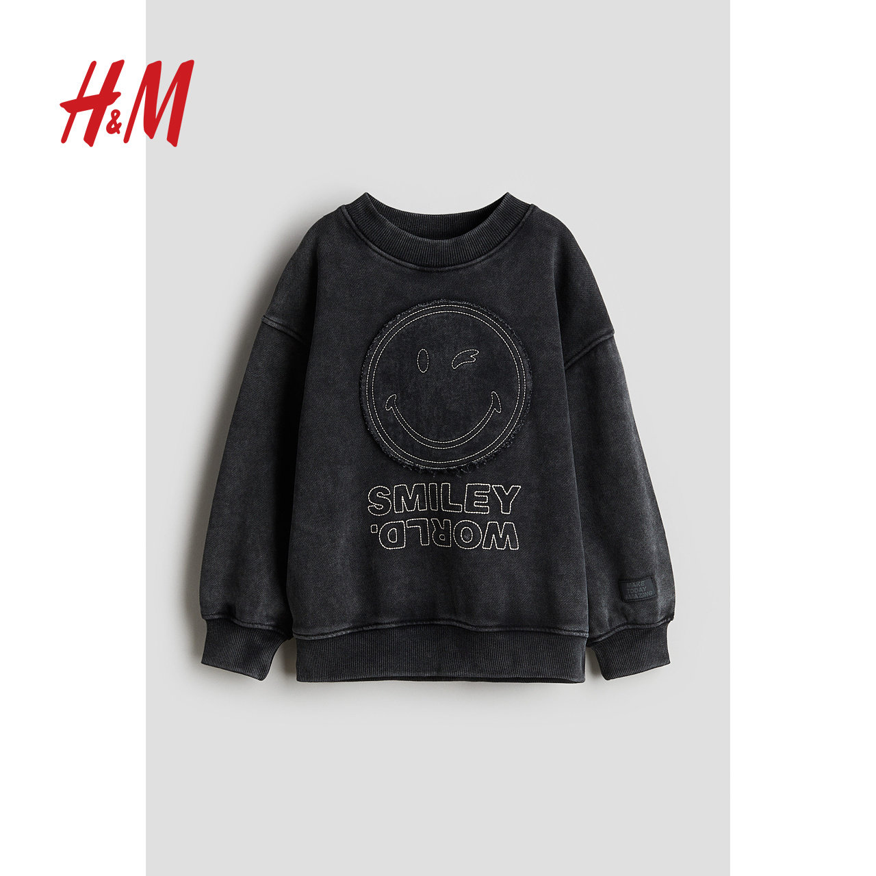 HM童装儿童男卫衣冬季童柔软宽松圆领印花图案圆领套衫1191498,淘宝优惠券,粉丝福利购,淘宝优惠卷