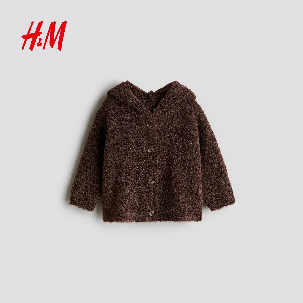 HM童装男婴针织衫冬季时尚圈绒针织连帽开衫打底衫1267043,淘宝优惠券,粉丝福利购,淘宝优惠卷