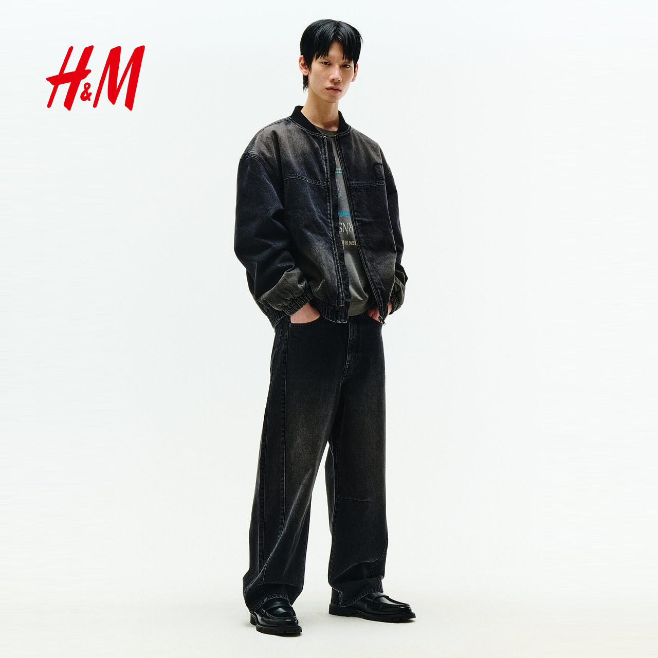 【新年系列】HM男装棉衣夹棉美式丹宁拉链牛仔外套棉服1307973,淘宝优惠券,粉丝福利购,淘宝优惠卷