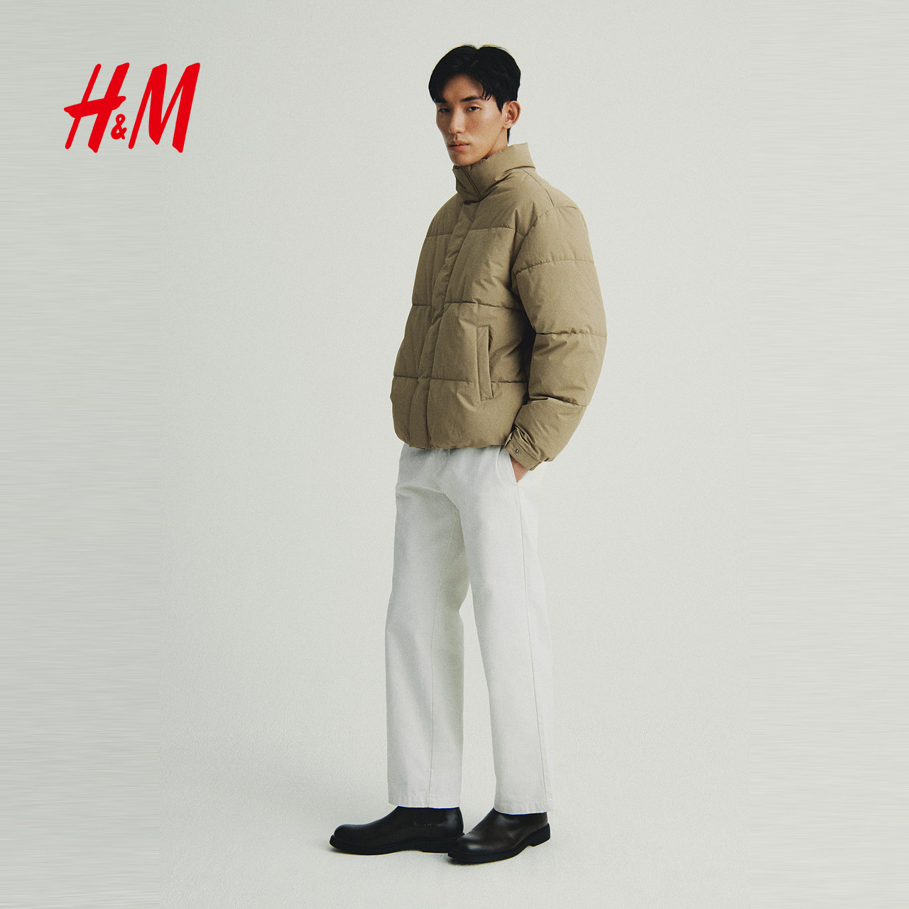 HM男装棉服冬季防水外出棉衣休闲冬装夹棉外套1300940,淘宝优惠券,粉丝福利购,淘宝优惠卷