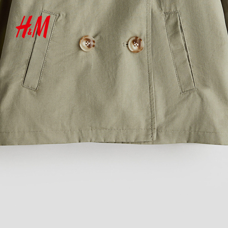 HM童装儿童女童外套冬季时尚洋气双排扣大廓形风衣开衫1202163,淘宝优惠券,粉丝福利购,淘宝优惠卷