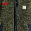 HM children's clothing baby girl coat winter fashion stand collar teddy velvet zipper cardigan coat 1239983