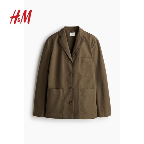 HM2025年冬季新款女装棉质帆布外套1273315 - 图3