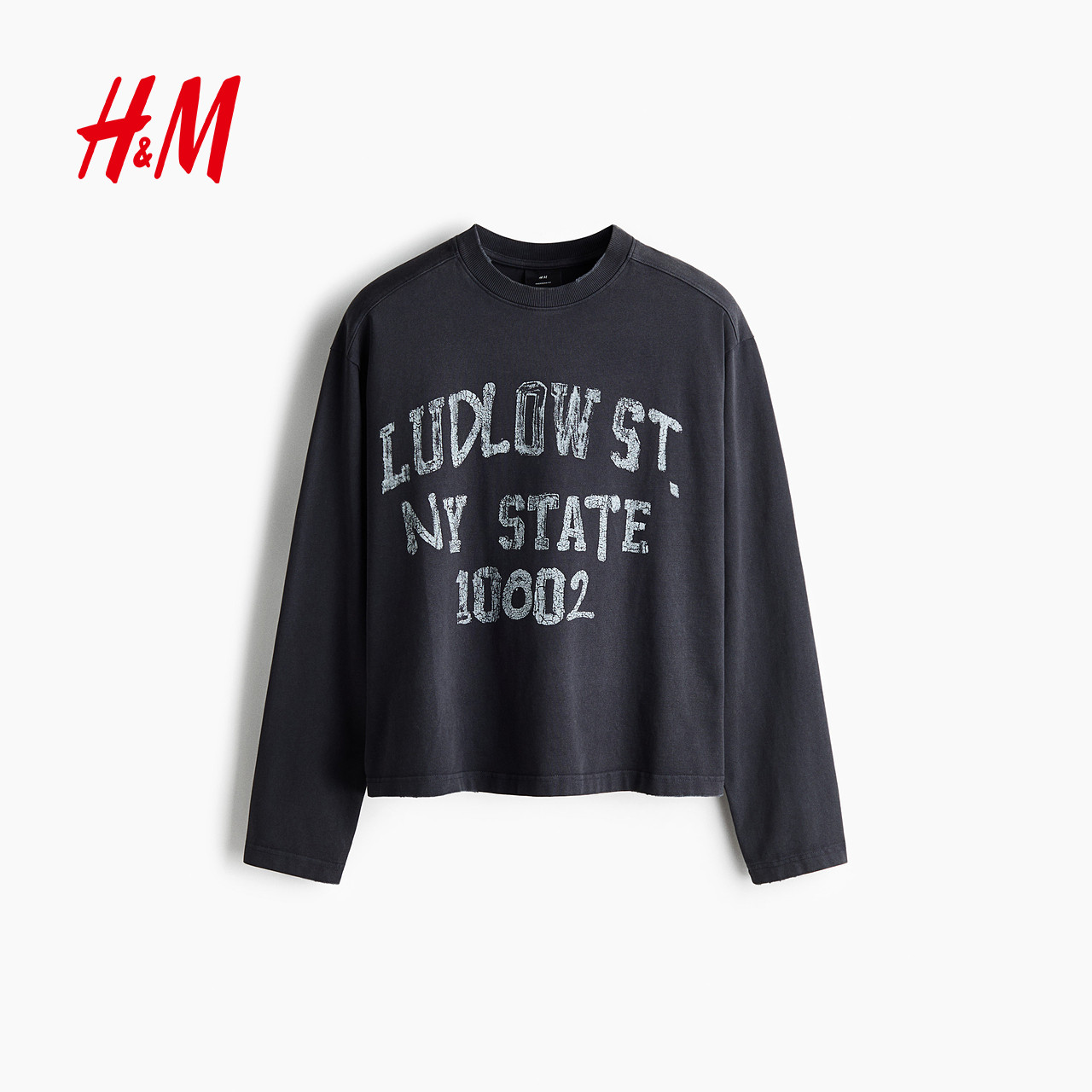 HM男装女装T恤2026春季新款大廓形美式宽松印花汗布上衣1306614,淘宝优惠券,粉丝福利购,淘宝优惠卷