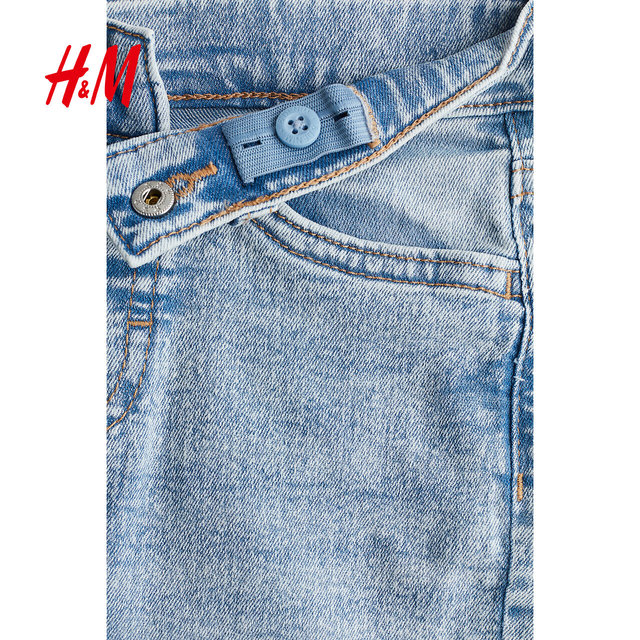 HM童装儿童男童牛仔裤秋季帅气高弹牛仔布修身长裤1089266 - 图3