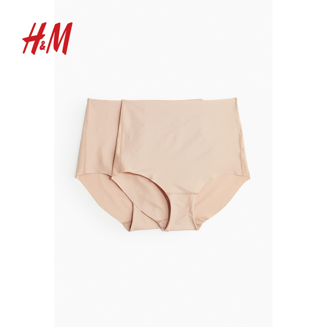 HM women's underwear 2-pack winter high-waisted seamless comfortable light body-shaping briefs 0307239